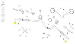 Royal Enfield COUNTER WT.SCREW -(WHITE) HANDLE - 594426A classic 500 bullet