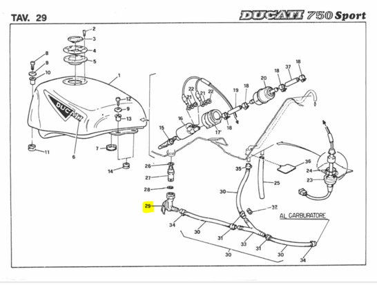 Ducati FUEL COCK - 58810011A Supersport