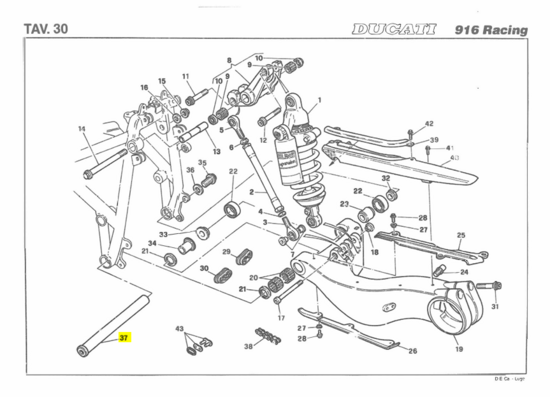 AXLE, REAR SWING ARM  - 36910051A