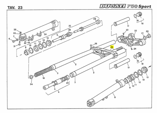 Ducati LOWER FORK CROWN WITH PIN - 34210031A Supersport