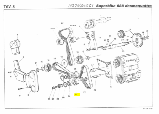 Ducati PULLEY, MOVABLE TENSIONER - 45110071a Superbike