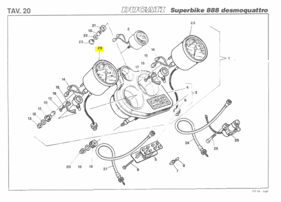 Ducati SPEEDOMETER - 067038620 - MPH 851 888-Supersport-