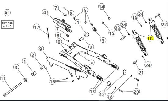 Royal Enfield SHOCK ABSORBER REAR - 1100182D Meteor 350