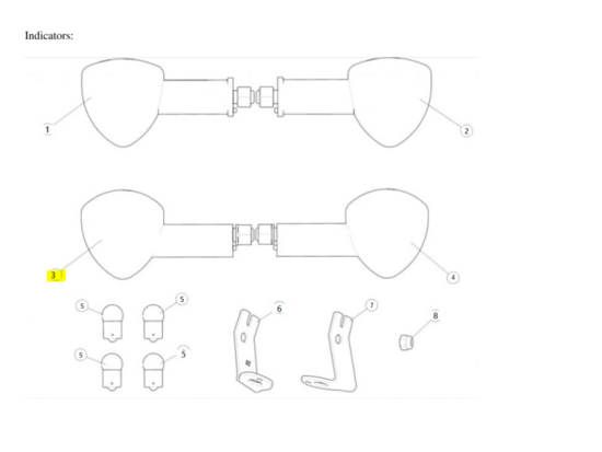 Trafficator Assy. - RH - Rear - 591563a