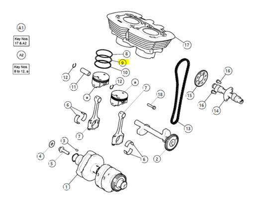 Royal Enfield RING, PISTON 2ND - 574134D Interceptor 650