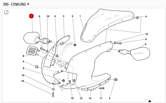 Ducati RIGHT MIRROR - 52340081A Supersport