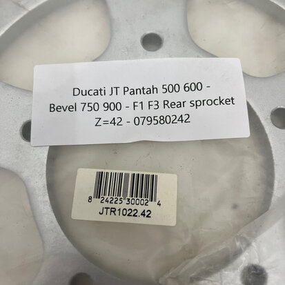 Ducati JT Pantah 500 600 - Bevel 750 900 - F1 F3 Rear sprocket Z=42 - 079580242 - JTR 1022-42