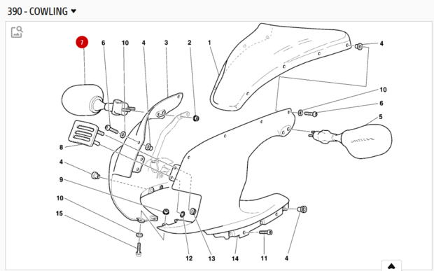 Ducati RIGHT MIRROR - 52340081A Supersport