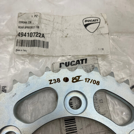 Ducati sport 1000 - paul smart - st 4 s - 1000 ss Rear sprocket Z=38- 49410722A