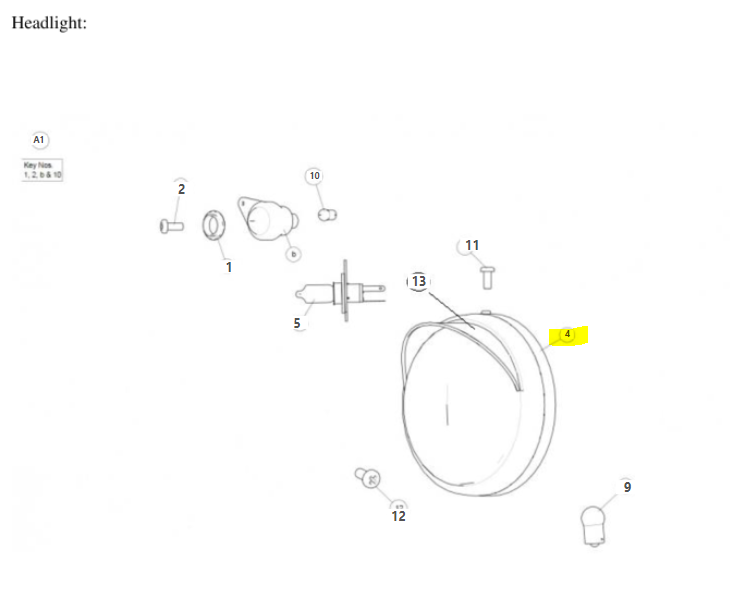 Head Lamp Assy. with Halogen Bulb RHT - 591906b