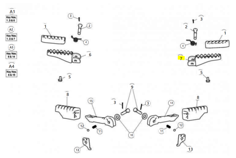 RIDER FOOTREST ASSY-RH - 587016F