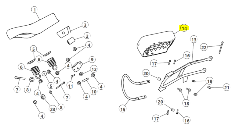 SPLIT SEAT ASSY-PILLION TRIBUTE - 1770020A