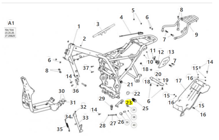 GEAR SHIFT LEVER, NOTE: 20MM - 574453A